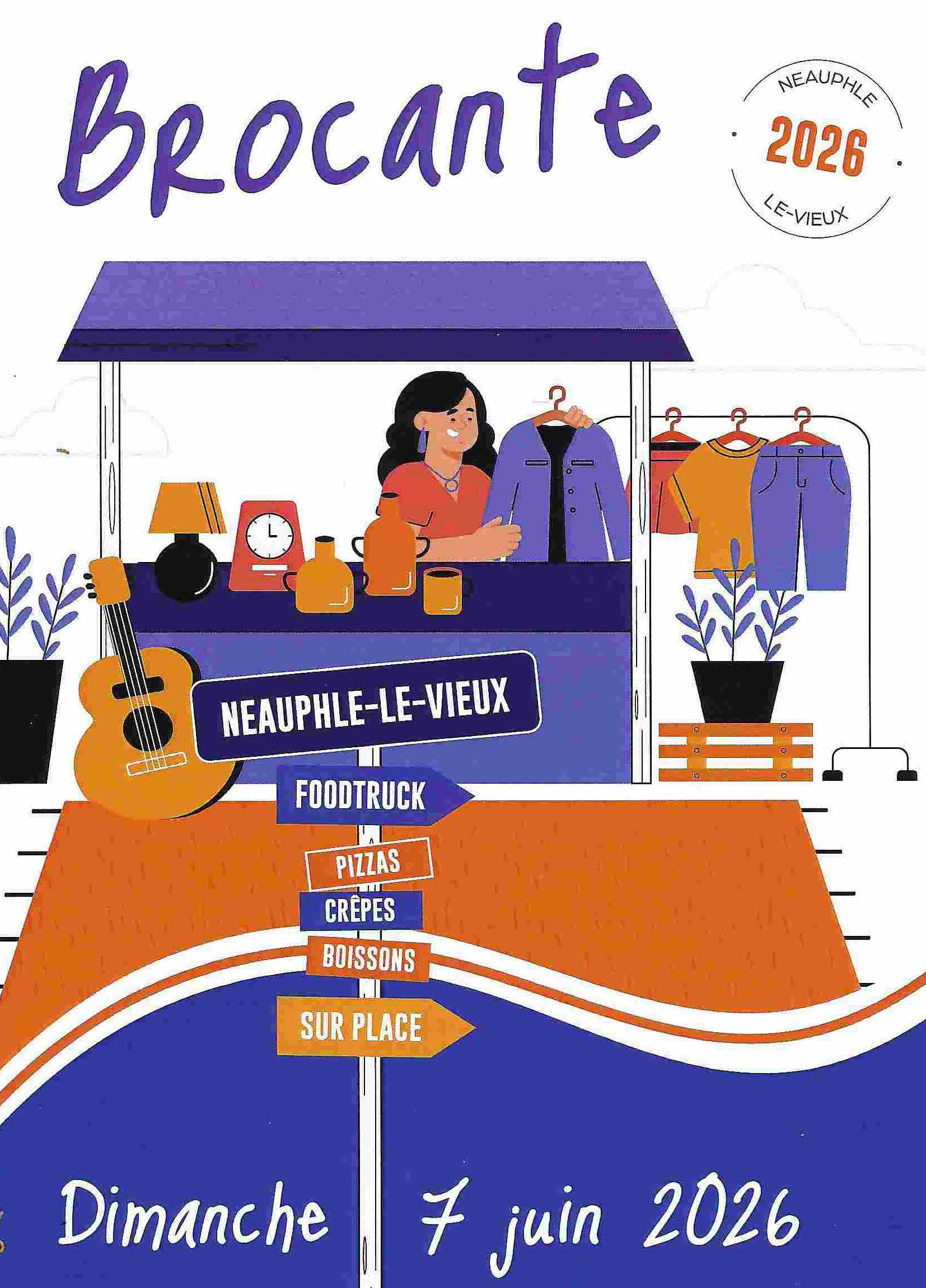 Affiche foire à la brocante Neauphle (78)